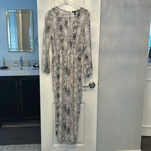 Grey snake print jumpsuit -size S